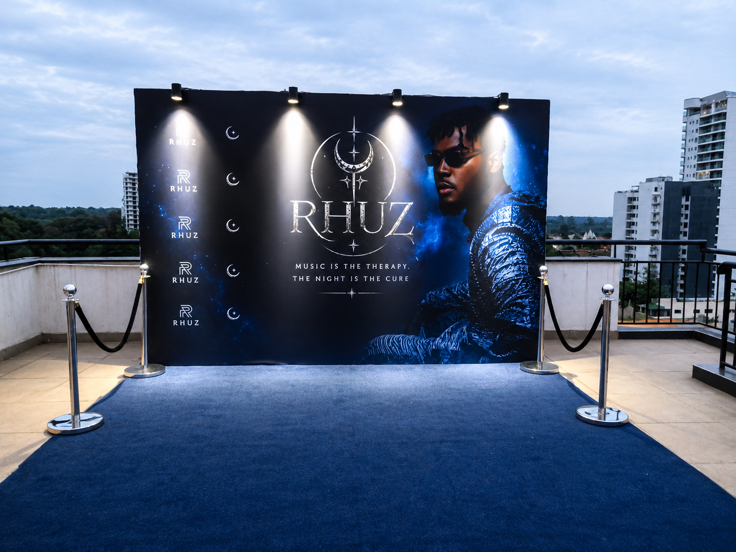 Premier Events & Decor Rhūz rooftop morning photo op styling